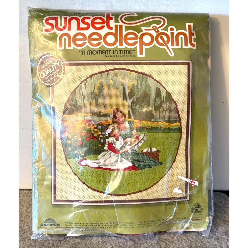 1 Sunset Needlepoint Kit " A moment In Time" #6701  20 x20 , 16 x16 Framed  # 26